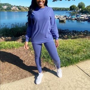 2 piece leggings and oversized shirt